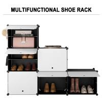 Zapatero con 6 compartimentos, caja de almacenamiento de zapatos con puertas, estante Modular de plástico para zapatos - details 3