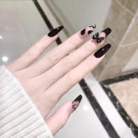 Pegatinas de Uñas de Estilo Francés de Cubierta Completa Uñas Falsas Rectangulares Largas con Pegamento para Manicura Casera DIY - details 3