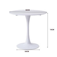 Mesa redonda blanca para cocina, comedor, sala de estar, muebles de estilo nórdico moderno, mesa pequeña para balcón, 70CM - details 1