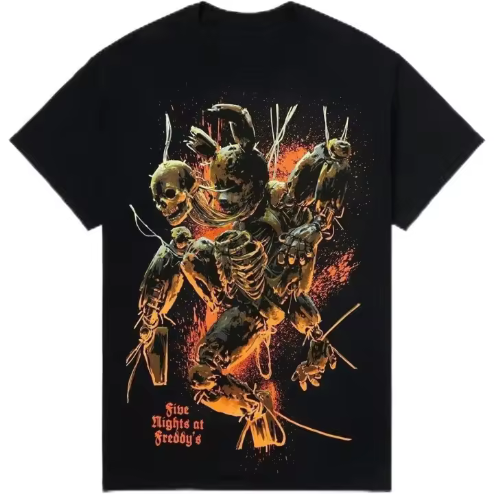 Camiseta negra con estampado de Five Nights at Freddy's 3, playera con estampado de la serie Spring Trap Jumbo - 1