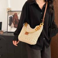 Bolso tejido de playa hueco, bolso de mano para playa, bolso de playa bohemio, bolso de cubo, bolso de hombro hueco de gran capacidad para compras - details 12