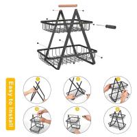 Portátil con encimera 2/3, cesta de frutas para organizador de cocina, iluminación y frutas, verduras, pan, aperitivos - details 4