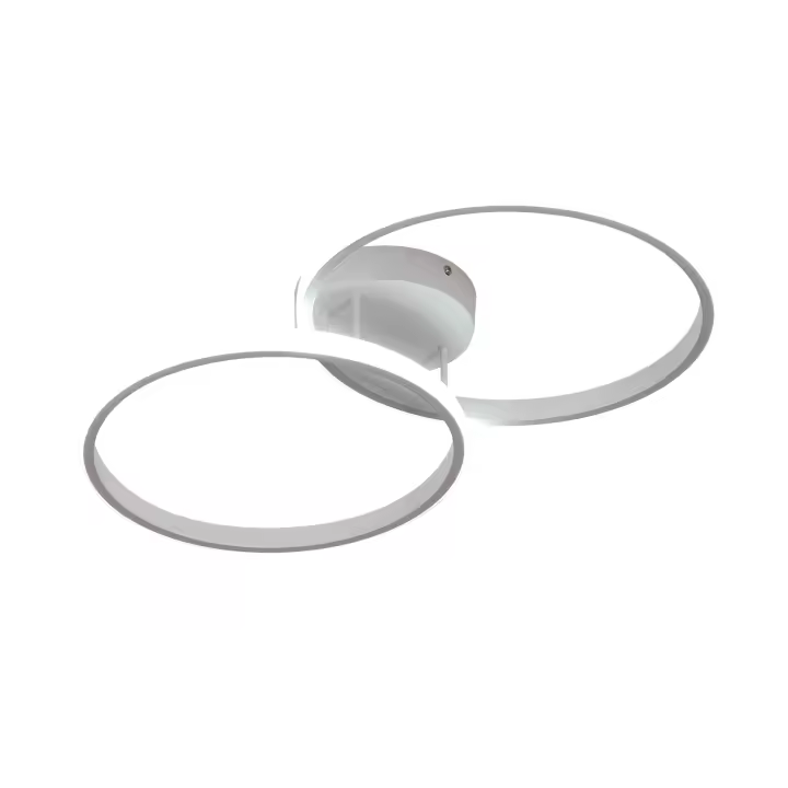 GOECO Lámpara de techo circular de cruz, aluminio, color blanco, 29W, diámetro del marco 31 cm, con regulación de brillo y mando a distancia, 220V - 1