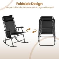 Plegable Carga 120KG con Reposabrazos y Apoyo para Cabeza 102x65,5x103 cm para Exterior Acampar Porche Balcón Beige - details 16