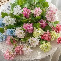 Flores de hortensias artificiales de lujo, rama de flores de hortensias de plástico realista, flor falsa elegante, decoración para sala de estar - details 4