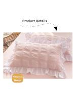 Conjunto de Cama de Princesa Rdovkxua Rufa de Algodón Sólido, Funda de Cojín de Rey y Reina, Falda de Cama con Volantes para Mujeres - details 9