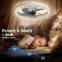 Ventiladores Led inteligentes modernos, candelabro para dormitorio, sala estar, ventilador Invisible acrílico nórdico,ventilador de techo con luz - details 3