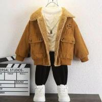 Chaqueta de Piel de Pana para Niños Cálida Abrigo de Invierno Moda infantil de Alta Calidad - details 0