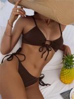 Bikini brasileño liso para mujer, conjunto sexy de 2 piezas con cintura Ba, traje de baño de playa, ropa de playa 2024 - details 5