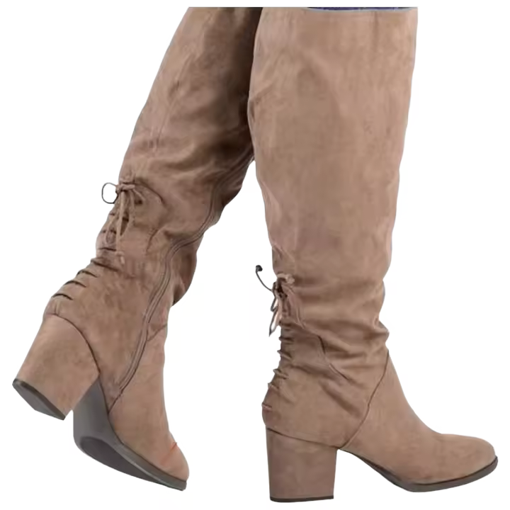 Nuevas botas de caballero de tacón grueso versátiles 40-43 Zapatos de mujer puntiagudos de gran tamaño Botas - 1