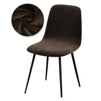 Funda de silla de tela de terciopelo, 23 colores, respaldo corto, tamaño pequeño, funda de asiento para silla de Bar, para comedor, hogar, 1/2/4/6 Uds. - details 1