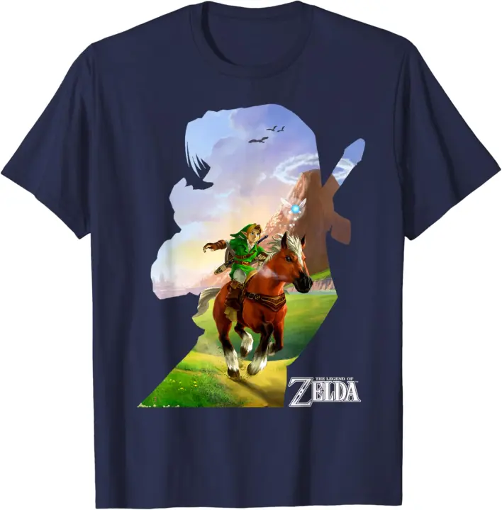 Camiseta de Zelda Link Epona Ride Silhouette - 1