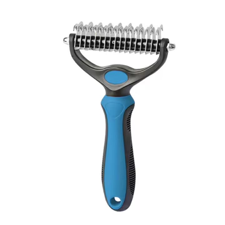 Cepillo para gatos y perros para desprendimiento, cepillo para el cuidado de mascotas, cepillo para deslanar, herramienta para deslanar perros para mascotas de pelo largo y enredado, peine para deslanar seguro y eficaz para perros y gatos, grande - 1
