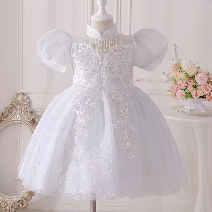 Vestido de princesa para niña, lujoso vestido de fiesta de cumpleaños para bebé, actuación de Piano de alta gama, flor, boda - 1