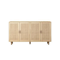 Elegante y Funcional Gabinete de Almacenamiento de Ratán de 4 Puertas 158CM - details 0