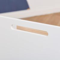 Caja de Almacenamiento de Juguetes de Madera 2 Secciones con Ruedas Libro de Cuentos para Habitación de Niños 40x43x43 cm Blanco y Natural - details 8