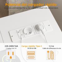 Escritorio de Escinera con Regleta Diseño Ergonómico 120 x 70 cm Ideal para Ordenador, Juegos, Estudios - details 3