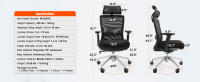 SucceBuy Silla de oficina ergonómica, silla de escritorio ajustable con asiento de malla, asiento deslizante, respaldo y soporte lumbar - details 6