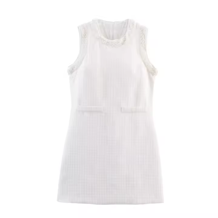 Vestido recto sin mangas con cuello redondo, estilo fragancia, falda corta de temperamento pequeño, ropa de mujer nueva de verano 2025. - 1