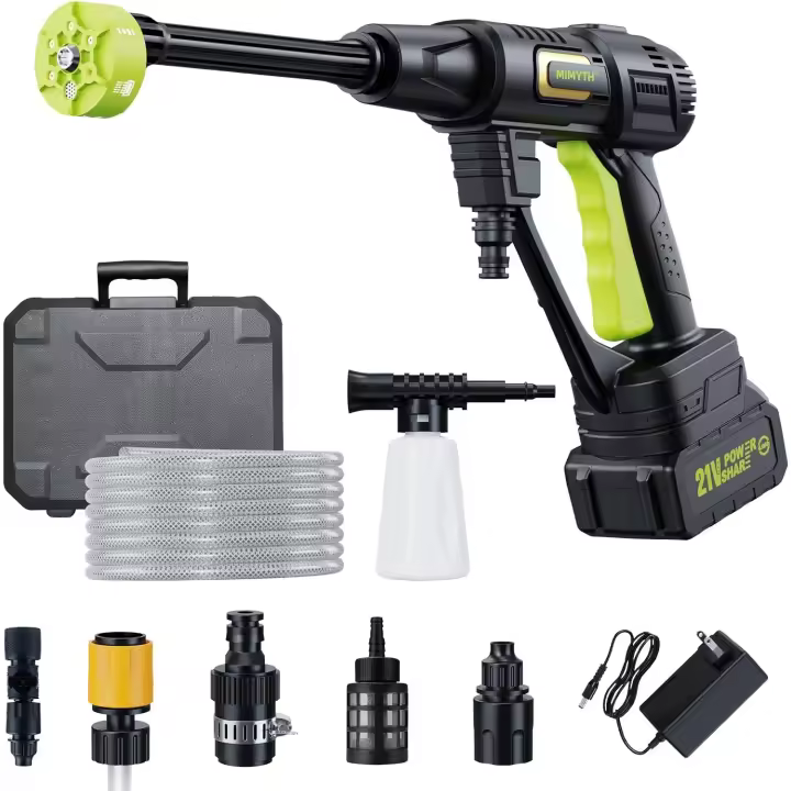 Lavadora a presión inalámbrica con batería; Lavadora eléctrica inalámbrica de 990 PSI con batería de 4,0 Ah, cargador y boquilla 6 en 1; Lavadora eléctrica portátil inalámbrica para el hogar; Lavadora a presión con batería para lavado de autos, patio - 1