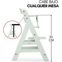 Set de Tronas de Bebé Evolutivas con Bandeja y Cojín de 2 Piezas |   Trona de madera regulable |   Silla Alta para Niños desde 6 Meses con Accesorios - details 36
