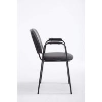 Silla Confidente Ken Pro En Cuero Sintético I Silla De Conferencia con Base De Metal Negro I Silla De Oficina Sin Ruedas I Color:, Color:Negro - details 3