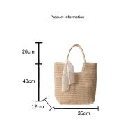 Bolso de hombro tejido hecho a mano Vintage para playa para mujer, bolsas de compras de rafia y ratán, bolsos bohemios para mujer, bolsos informales para viajes y vacaciones de verano - details 1