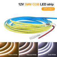 GAHADA Cinta LED COB Ultra Delgada de 3mm de Alta Densidad Luz Bar de Blanco Caliente/Blanco Cálido/Natural Blanco 12V 320LEDs/m Iluminación y Decoración - details 0