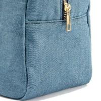 Bolsa de cosméticos de tela vaquera azul de 4 tamaños con cremallera, bolsa de almacenamiento de viaje Vintage, organizador de papelería, bolsa de maquillaje de Color sólido para mujer - details 1