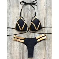 Conjunto de Bikini Dorado con Estampado Traje de Baño Sexy para Mujer Moda de Playa Verano 2025 - details 4