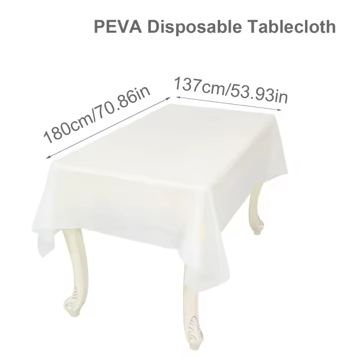 Mantel de Mesa PEVA Rectangular Ideal para Bodas, Navidad, Decoración de Hogar Hecho en China - 1