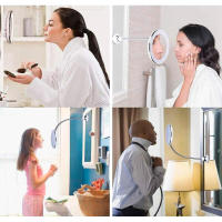 Espejo de maquillaje con luz LED y aumento de 10X |   Instalación muy sencilla mediante sujeción con ventosa a la pared o mesa | - details 0
