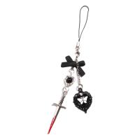 Correa de teléfono Y2K de mariposa negra, cordón de llave de estilo gótico, cadena para teléfono móvil, cordón fresco y dulce, llavero móvil, cordón, regalo de joyería - details 7