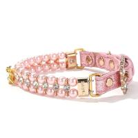 Collares de perlas ajustables para perros y gatos, collar de cristal ostentoso con diamantes de imitación para gatos, joyería de lujo, perlas artificiales - details 7