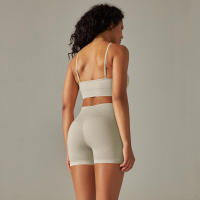 Conjunto Deportivo de Yoga sin Costuras para Mujeres Sports Bra Sin Mangas, Pantalones Cortos - details 5