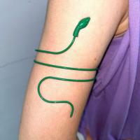 Punk moda serpiente en espiral espiral superior brazo Cufrmlet brazalete pulsera hombres mujeres joyería - details 0