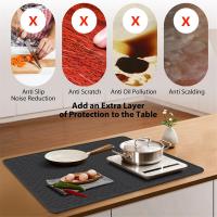 Estera protectora de silicona para encimera de cocina, 27,8x19,9 pulgadas, cubierta protectora para encimera de vidrio de silicona, esteras de secado negras - details 4