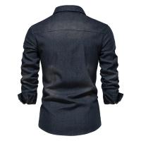 día del padre Camisa vaquera para hombre Algodón de alta calidad Elástico Primavera Chaqueta vaquera de manga larga Casual Slim Fit Ropa de calle Camisas de vaquero - details 2