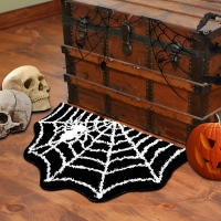 Alfombra de Halloween de Pared de Tejido de Araña Negra Alfombra Antideslizante para Bajo de Puerta Principal para Decoración Gótica - details 3