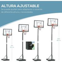 Canasta de Baloncesto Portátil Ajustable en Altura Soporte Aro para Deportistas y Niños Negro - details 2