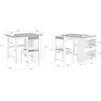 Juego de mesa infantil y 2 sillas de madera, organizador de juguetes multifuncional con 8 cestas y 1 compartimento, 87 x 50 x 50 cm - details 47