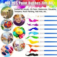 Juego de Pinceles de Pintura para Niños Pinceles Acrílicos con Punta Redonda y Plana - details 4