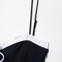 Vestido corto de corte A con material de lazo Forro de poliéster sin mangas - details 4