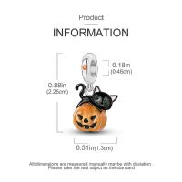 Colgante Charm Bead Plata de Ley 925 Halloween Gato Negro Noctilucence Calabaza Colgantes Pulsera Original para Fabricación de Joyas Regalo del Día de San Valentín - details 4
