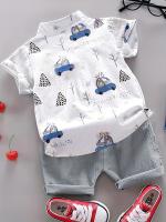 Conjunto de Pantalones Cortos de Manga Corta con Estampado Completo de Osito - details 4