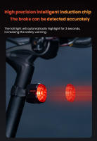Luz trasera de freno inteligente para bicicleta, resistente al agua IP66, 6 modos de luz, lámpara trasera de alto brillo para poste de asiento/sillín/bolsa - details 1
