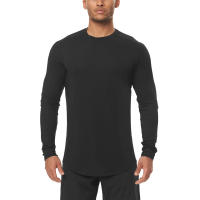 Camiseta de Compresión Deportiva para Hombre Muscleguys Talla Ajustada Larga Manga Negra para Gimnasio y Entrenamiento Bodybuilding Cuidado de la Ropa: Lavado en Máquina - details 1
