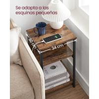 Mesa Adicional con Enchufe Mesita de Noche con 2 Tomas AC y 2 Puertos USB 30 x 34 x 58 cm - details 8