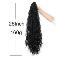 Peluca de cola de caballo con pinza de permanente de maíz, extensión de cola de caballo, cola de caballo larga ondulada y rizada con clip, postizo de cola de caballo con cordón para fiestas - details 0