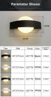 TOMAXIN Lámpara de pared LED de 24 cm lámpara de noche simple lámpara de pasillo sala de estar dormitorio tres colores - details 11